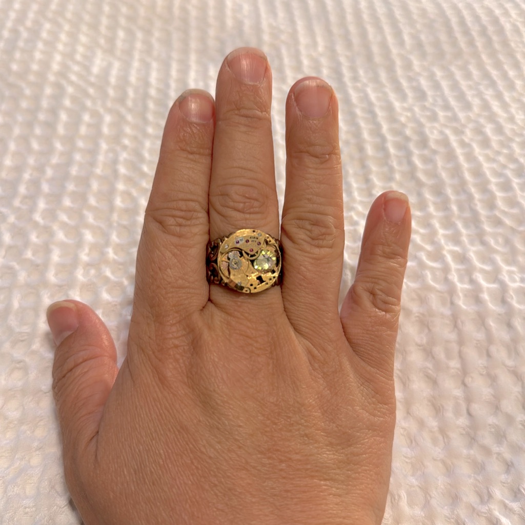 Clock Crystal Ring